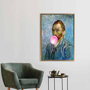 ภาพพิมพ์บนผ้าใบลายภาพเหมือนตัวเองของแวนโก๊ะ ดีไซน์หรูหรา พร้อมกรอบสีทอง - Product Image 1