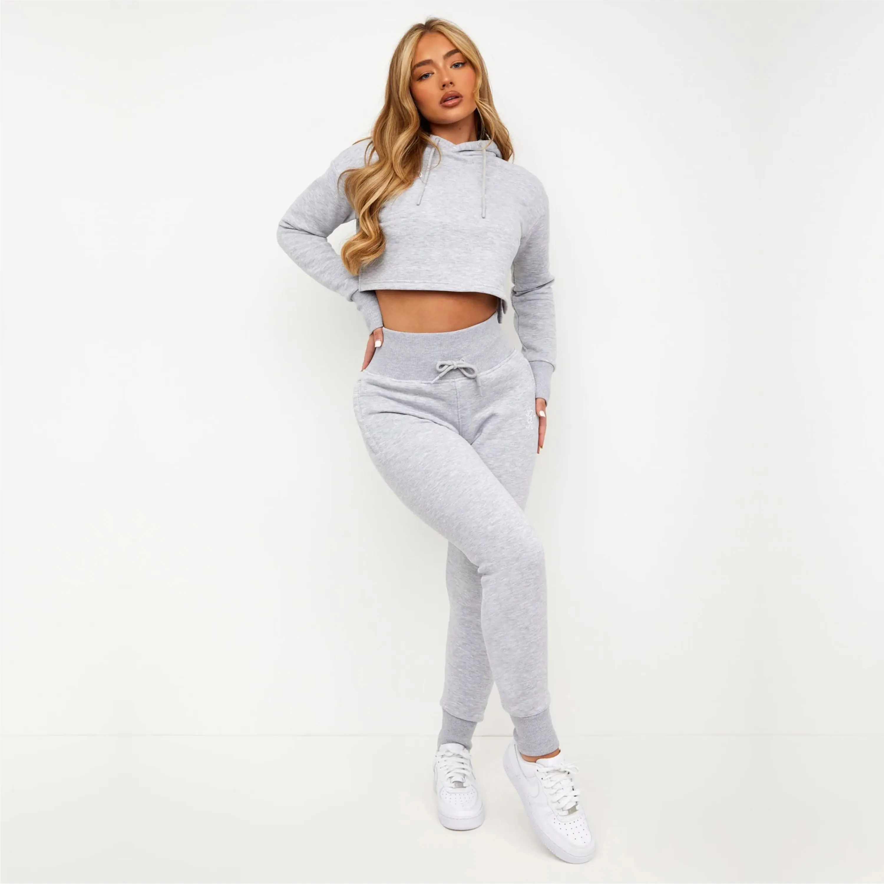 Vente en gros Logo personnalisé Crop Top Deux Pièces Short Pantalon Ensemble Femmes Tenues Joggers Shorts Ensemble avec Débardeur