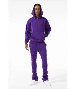 Ensemble de survêtement en coton deux pièces pour homme, style streetwear, avec pantalon évasé et logo personnalisé OEM, idéal pour le jogging en extérieur - Collection 2026 - Product Image 3