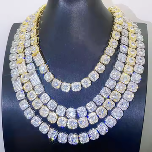 Chaîne de tennis en diamant Shine Smart Lab 20 pouces avec diamants Moissanite taille ronde en argent/plaqué or 10 carats bijoux pour elle - Product Image 6