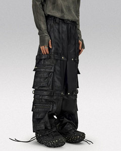 Cyberpunk Multi-Pocket Cargo Pantalon Hommes Harajuku Hip Hop Streetwear Joggers B.L.P-04.V2/ROUGE Ninja Tech Wear Design pour les États-Unis - Product Image 5