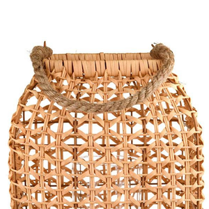 Juego de candelabros de vidrio Vietrustic Modern Garden Lantern, candelabros colgantes de bambú y ratán - Product Image 2