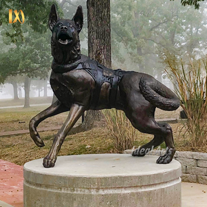 Statue de berger allemand en <span class=keywords><strong>bronze</strong></span> grandeur nature <span class=keywords><strong>Sculpture</strong></span> de chien en plein air - Product Image 2