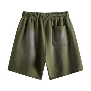 Shorts d'été écologiques en laine pour hommes, séchage rapide, imperméables, respirants, style jogging ample, vintage, effet usé, délavé à l'acide - Product Image 3