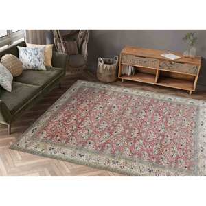 <b>Red</b> Floral Anatolian Rug: Non-Slip Home Decor, Printed Rug,With Pile Soft Rug - Product Image 1