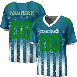 Camiseta de fútbol americano de poliéster de gran tamaño personalizada transpirable con mangas cortas logotipo impreso de talla grande logotipo personalizado barato Color - Product Image 3