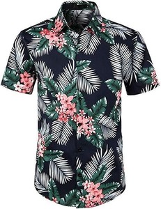 กระดุมแถวเดียวสำหรับผู้ชายเสื้อถักลำลองฤดูร้อนชายหาดพิมพ์ลายเขตร้อน3D ทางการวันหยุดฮาวาย - Product Image 6