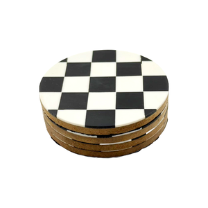 Luxury Acacia Wood Coasters <b>Epoxy</b> Finish 4pcs Drink Mat Set with Holder Home Decor for Best <b>Price</b> - Product Image 3