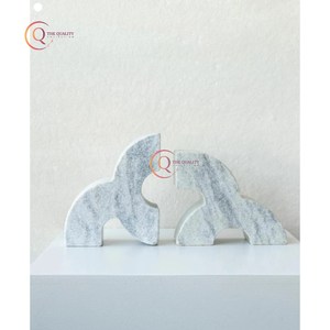 Wholesale Marble Bookends Classic Design Desk Organizer Travertine Stone Home and <b>Office</b> Decorative Bookends For Study Room - Product Image 3
