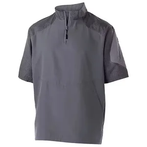 Wholesale Men's half zipper t shirts casual Custom Design Quick Dry polyester made Stand Up Collar half zipper T-Shirts
