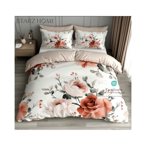 STARZ HOME Wholesale Printed Microfiber Fabric Feeling Soft Brushed 6 Piece Duvet Cover Bedsheet Bedding Sets With Curtains