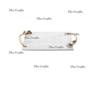 Plateau en marbre avec poignées design en or Plateau de service décoratif de taille et de forme personnalisées de la plus grande qualité - Product Image 1