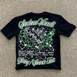 เสื้อยืดผ้าฝ้ายสำหรับผู้ชายเสื้อสไตล์สตรีทแวร์ผ้า100% พิมพ์ลายซิลค์สกรีนโลโก้ตามสั่งแนวสตรีทแวร์ผ้าคอตตอนทรงหลวม300ก. - Product Image 4