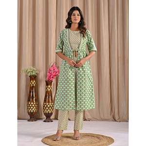 ชุดเซ็ตผ้าฝ้ายพิมพ์ลาย Pista 2 ชิ้น ไซส์ XS เสื้อแขนครึ่งตัวแต่งเชือกผูกและกางเกงขาสั้นสำหรับชุดฤดูร้อน - Product Image 5