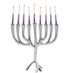 9 ramas Hanukkah Menorah diseño de árbol soporte de fundición de aluminio uso doméstico religioso judío Judaica regalos - Product Image 6