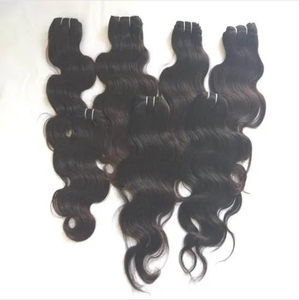 Extensions de cheveux humains noirs naturels indiens Paquets de cheveux à double trame étirés simples Aucun avantage de perte et d'enchevêtrement Livraison rapide - Product Image 1
