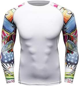 BJJ MMA Training Rashguard OEM Chemise de compression personnalisée à manches longues avec option de tissu Spandex respirant - Product Image 5