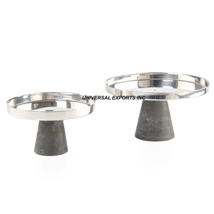 Ensemble de deux plateaux à chocolat en métal avec base en résine Plateau à chocolat décoratif de forme ronde Nouveau plateau à chocolat de qualité supérieure - Product Image 1