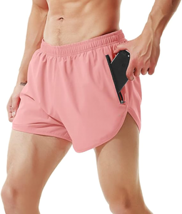 Men's Athletic Workout <b>Shorts</b> Sports <b>Shorts</b> with <b>Zipper</b> Pocket 100% Polyester Custom Pattern Color Logo Art <b>Shorts</b> For Men, - Product Image 1