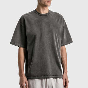 Camiseta Informal de Algodón 100% para Hombre, Camisetas Lisas de Corte Holgado para Imprimir, Sostenibles, Lisas, Lavadas con Ácido, Estilo Hip Hop - Product Image 2