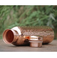 Bouteille d'eau écologique en cuivre pur avec couvercle à vis, compatible lave-vaisselle, style américain, pour boissons en extérieur