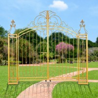 Arche en fer forgé de style européen, porte en métal doré populaire pour les mariages, arche en fer pour la décoration de scène de mariage