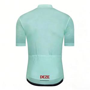 Maillot de cyclisme haut de gamme DEZE léger et écologique pour homme, avec bande réfléchissante, découpe laser, maille respirante, séchage rapide, professionnel pour la route - Product Image 3