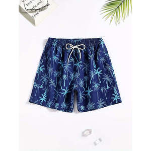 Shorts de bain pour hommes XXL à séchage rapide, style hawaïen, avec poches, motif cocotier, cordon de serrage, pour les vacances d'été, coupe boxer - Product Image 3