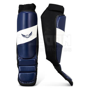 Nouvelle arrivée protège-tibias de boxe Style professionnel en cuir véritable sur mesure protège-tibia de boxe - Product Image 2