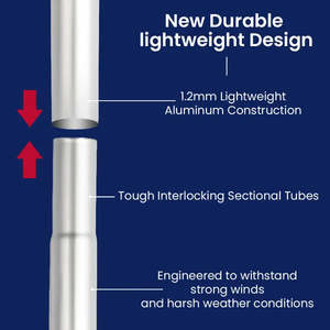 20 Ft Heavy-Duty Telescoping <b>Flag</b> Pole Kit for Outside House Residential Sectional Inground with 3x5' Nylon Banners and <b>Flags</b> - Product Image 2