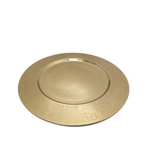 Lot de 2 assiettes rondes en fer, couleur argent nickel, pour vaisselle de table et accessoires de cuisine. - Product Image 3