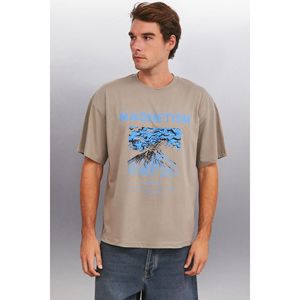 เสื้อยืดโอเวอร์ไซส์ผ้าฝ้ายออร์แกนิก 100% พิมพ์ลายหนาพิเศษสำหรับผู้ชาย GRIMELANGE Maddox - Product Image 4