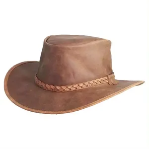 Western Leather Hats For Men Unique Hatband Animal Teeth Cowboy Style Adjustable String XL Outdoor Unisex Leather Hats