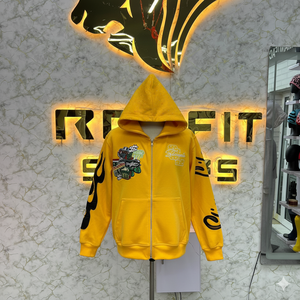 Etiqueta personalizada de alta calidad de moda buena venta cremallera Sudadera con capucha Puff impreso hecho en fábrica precio barato sudaderas con capucha de los hombres - Product Image 3