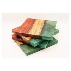 Posavasos de resina y madera con logotipo personalizado, el mejor posavasos de piedra para regalos promocionales y corporativos - Product Image 1