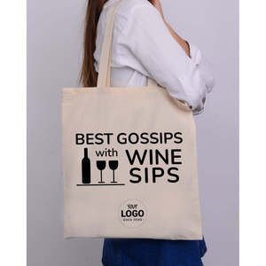 Bolsas de Algodón para Vino con Diseño 'Los Mejores Chismos y Degustaciones de Vino' - Product Image 4