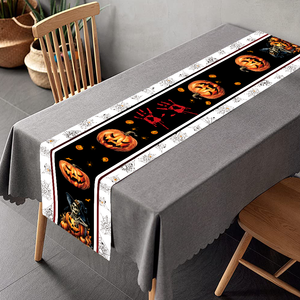 Hạnh Phúc Halloween bảng chạy 71x14in ác bí ngô máu dấu tay Khăn trải bàn Halloween bên trang trí bảng Runner Băng biểu ngữ - Product Image 1