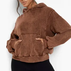 Sweat à capuche unisexe en molleton de coton/polyester personnalisé avec logo frontal, broderie 3D, vente en gros, hiver pour hommes et femmes - Product Image 6