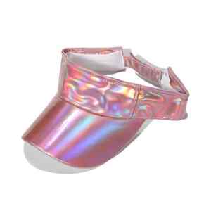 High Quality <b>Sun</b> Visor <b>Hats</b> Women <b>Men</b> Holographic PVC <b>Sun</b> Visor Outdoor <b>Sun</b> PU Leather Visor <b>Hat</b> - Product Image 6