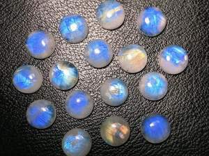 Cabochons ronds en pierre de lune arc-en-ciel de qualité AAA 12mm, bleu naturel, lot de 8 pierres précieuses en vrac - Product Image 3
