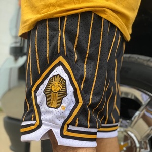 Men's Basketball <b>Shorts</b> Custom Sublimated Pattern Breathable Double Layer Polyester Mesh Hip Hop Style <b>Zipper</b> <b>Pockets</b> XS Washed - Product Image 3