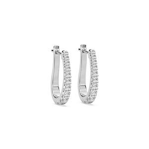 Pendientes de Aro de Oro Puro de 14k con Diamantes Cultivados en Laboratorio de 1.0 ctw, Color E-F, Claridad VS, Graduados, Diseño de Herradura, Joyería de Lujo, Regalo de Boda - Product Image 5