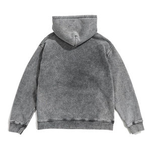 Vente en gros 2025 Sweat à capuche streetwear pour homme, personnalisé OEM, hiver, manches longues, coton, délavé à l'acide, coupe-vent, respirant - Product Image 2