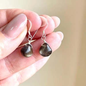 Pendientes de Lágrima de Piedra Lunar Negra Cacao, Tono Marrón Sencillo, Uso Diario Informal, Plata de Ley 925, Piedra de Nacimiento de Junio, Tono Tierra - Product Image 2
