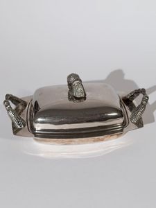 จานเนยโลหะพร้อมที่จับดีไซน์สวยเหมาะสำหรับงานแต่งงานงานเลี้ยงบุฟเฟต์อาหารเช้าและการตกแต่งห้องครัว - Product Image 3