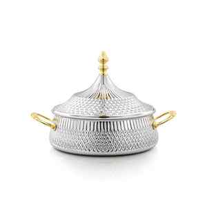 Diseño lujoso Elegante y duradero La cazuela redonda de metal Perfecta para servir en cada comida y ocasión - Product Image 1