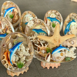 งานฝีมือศิลปะเปลือกหอยขัดเงา รูปปลาโลมา ปลา หอยเป๋าฮื้อ สำหรับตกแต่งและเป็นของขวัญ - Product Image 1