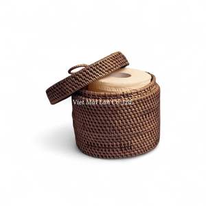 Caja de pañuelos decorativa de ratán bohemio con diseño tejido natural para uso doméstico y hotelero, procedente de Vietnam. - Product Image 1
