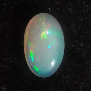 Opale éthiopienne naturelle, cabochon ovale 17x11mm, 6.75 cds, cabine en opale véritable pour bijoux pleins de feu, cabine en opale blanche, pierres précieuses - Product Image 1
