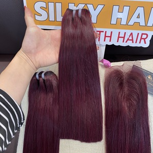 Extensiones de Cabello Humano Liso de Color Más Vendidas – Puntas Gruesas y Voluminosas, Extensiones de Cabello Virgen Directo de Fábrica, Sin Caída - Product Image 4
